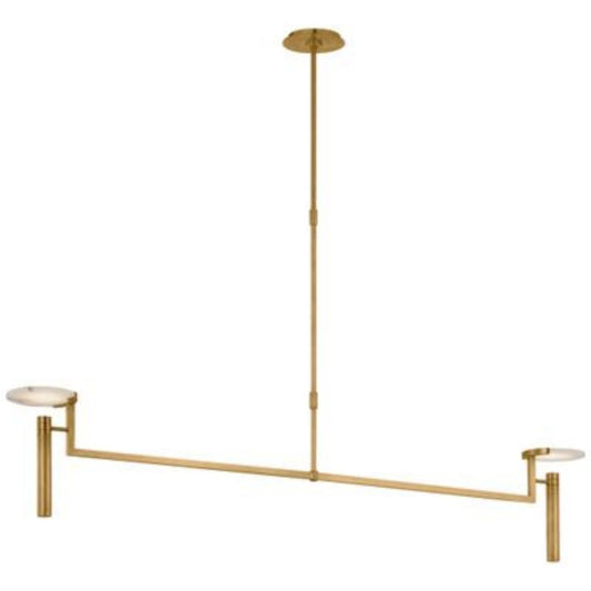 Alabaster Zemira Fancy Single Long Pole Chandelier 60"W