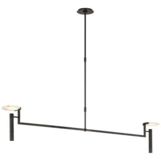 Alabaster Zemira Fancy Single Long Pole Chandelier 60"W
