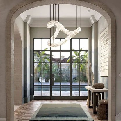 Alabaster Special  Lake  Shape Curved  Chandelier