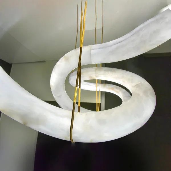 Alabaster Special  Lake  Shape Curved  Chandelier
