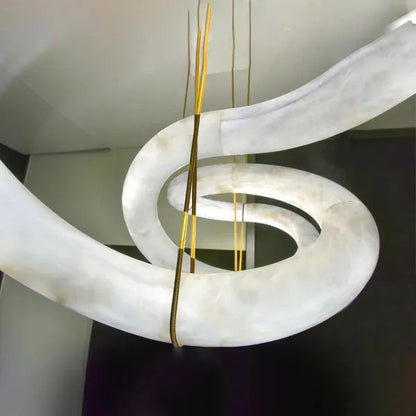 Alabaster Special  Lake  Shape Curved  Chandelier