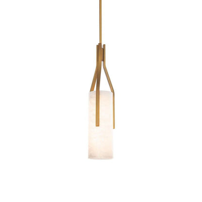 Alabaster Zia Cylindric  LED Pendant  Light 22"