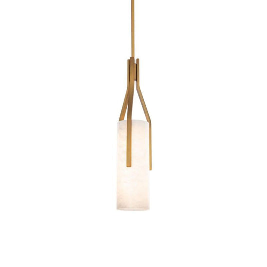 Alabaster Zia Cylindric  LED Pendant  Light 22"