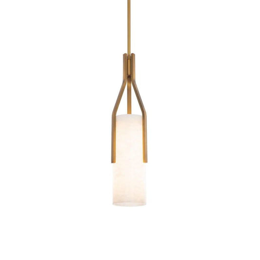 Alabaster Zia Cylindric  LED Pendant  Light 22"