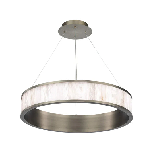 Alabaster Modern Round Ring  LED Chandelier  28"
