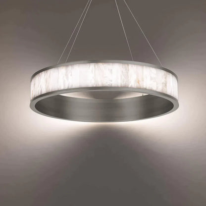 Alabaster Modern Round Ring  LED Chandelier  28"