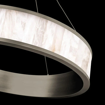 Alabaster Modern Round Ring  LED Chandelier  28"
