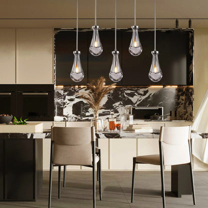Raindrops Rectangular Chandelier 36" rod