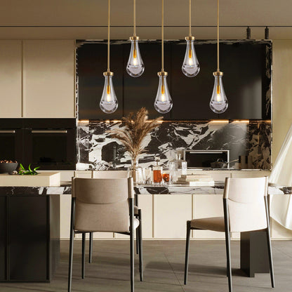 Raindrops Rectangular Chandelier 36" rod