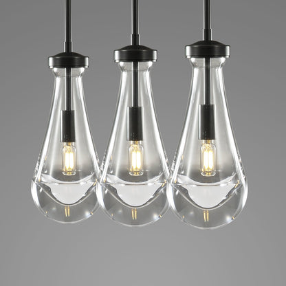 Raindrops Rectangular Chandelier 22" rod