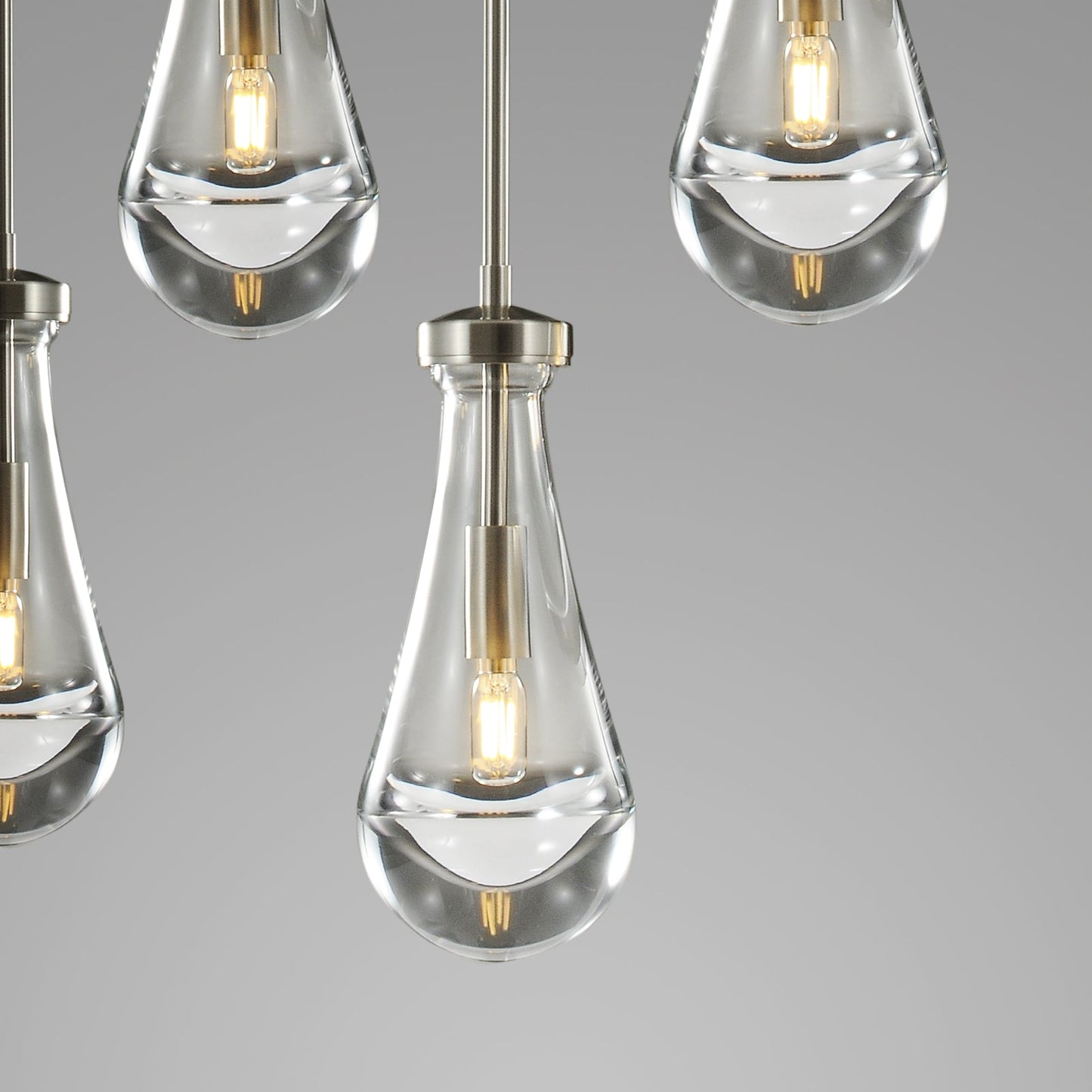 Raindrops Rectangular Chandelier 36" rod