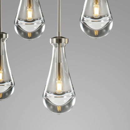 Raindrops Rectangular Chandelier 36" rod