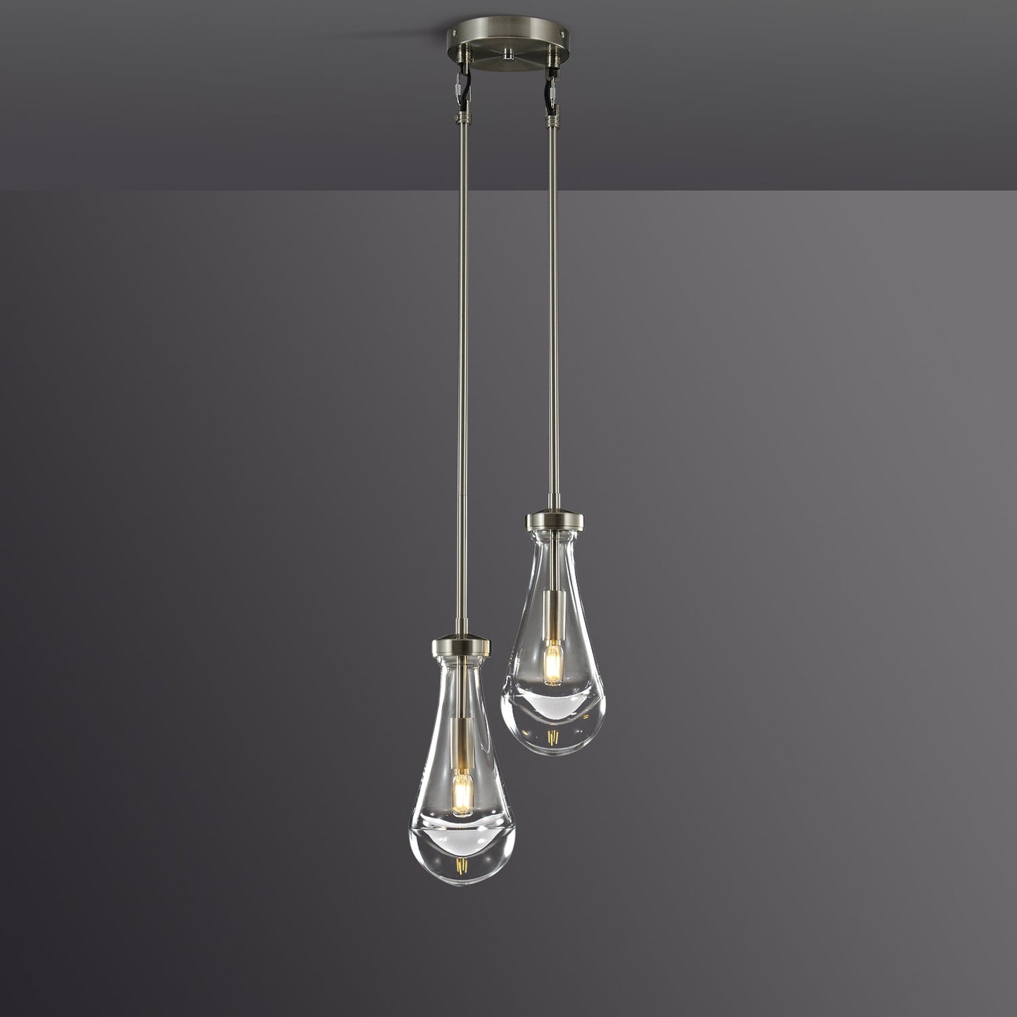 Raindrop round chandelier 5"(rod)
