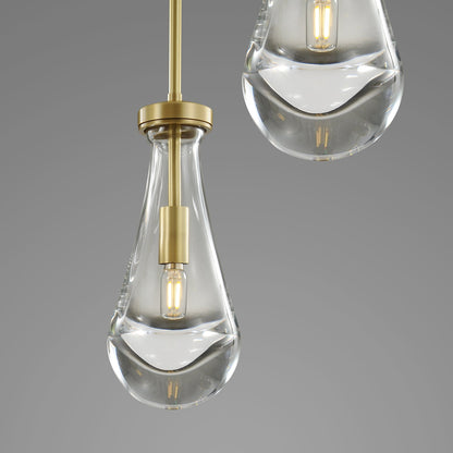 Raindrops Rectangular Chandelier 36" rod
