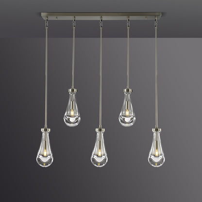 Raindrops Rectangular Chandelier 36" rod