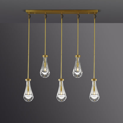 Raindrops Rectangular Chandelier 36" rod