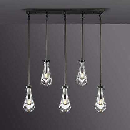 Raindrops Rectangular Chandelier 36" rod