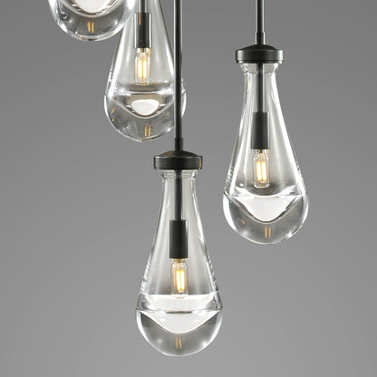 Raindrop round chandelier 14"(rod)
