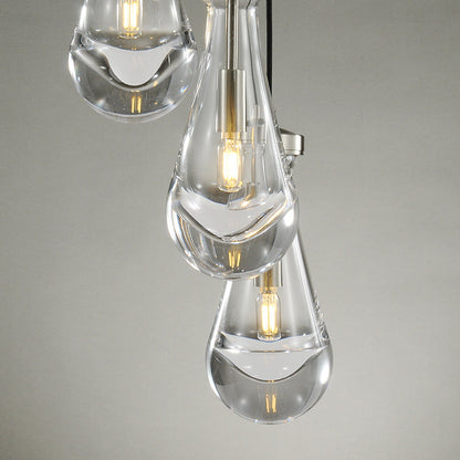 Raindrop round chandelier 8"(cord)
