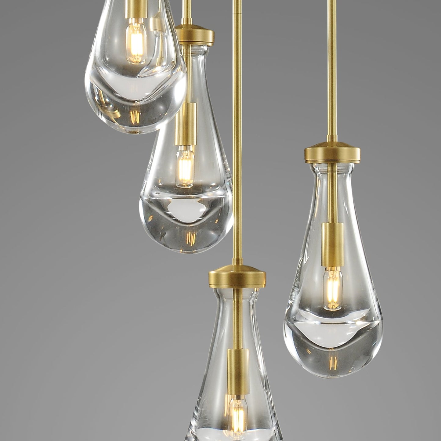 Raindrop round chandelier 14"(rod)