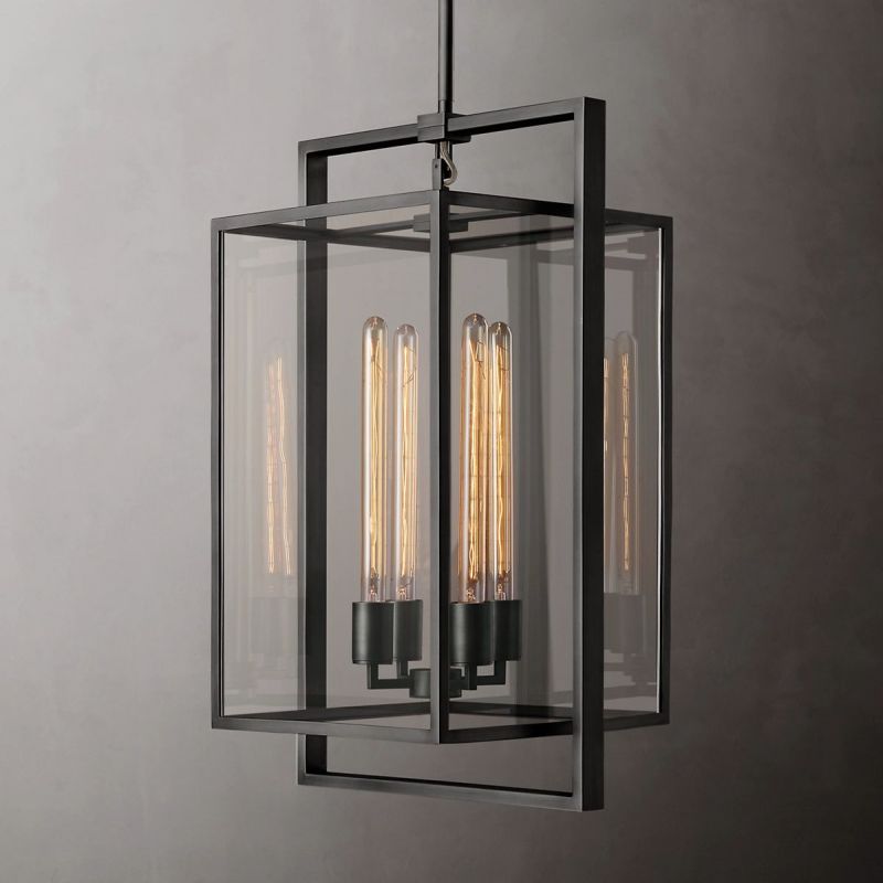 Beckman Glass Lantern Modern Pendant
