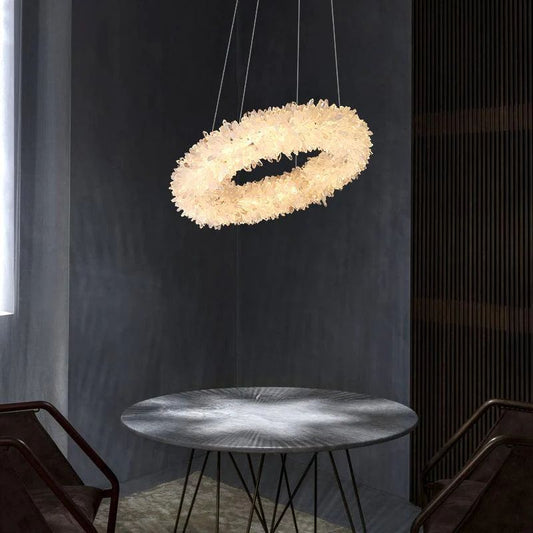 Rock Crystal Round Modern Chandelier