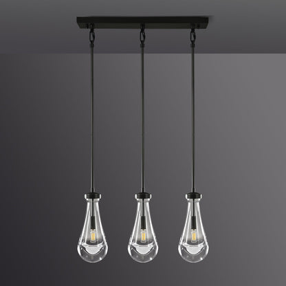 Raindrops Rectangular Chandelier 22" rod
