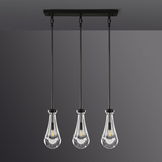 Raindrops Rectangular Chandelier 22" rod