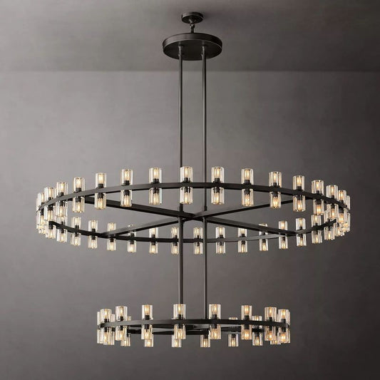 Aka Wine-glass Round Two-Tier Chandelier 60"