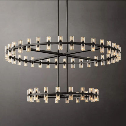 Aka Wine-glass Round Two-Tier Chandelier 60"