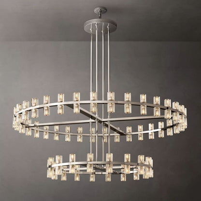 Aka Wine-glass Round Two-Tier Chandelier 60"