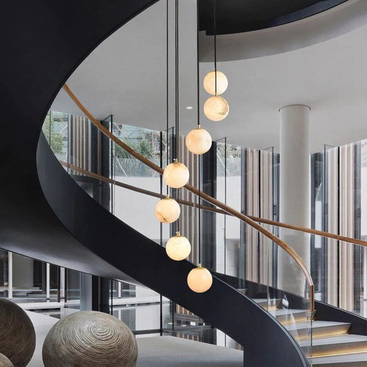 Alabaster Global Wavy Chandelier