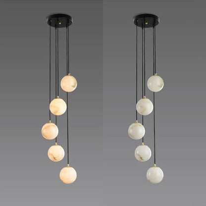 Alabaster Global Wavy Chandelier