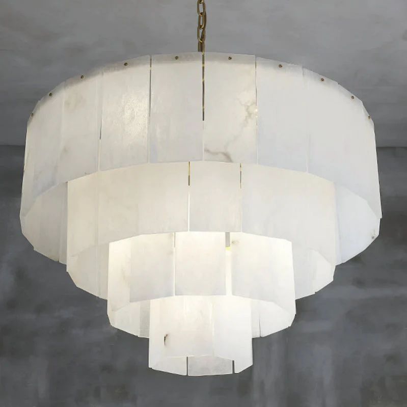 Alabaster Multi-Layer Modern Round Chandelier 31"