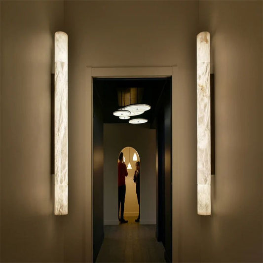Alabaster Round Tube Wall Sconce