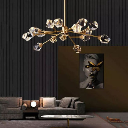 Angelia Faceted Oval Chandelier For Living Room