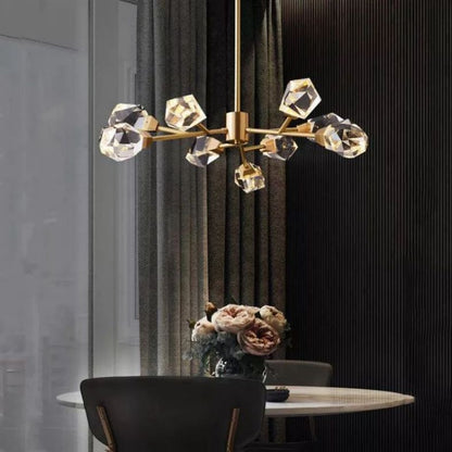 Angelia Faceted Oval Chandelier For Living Room