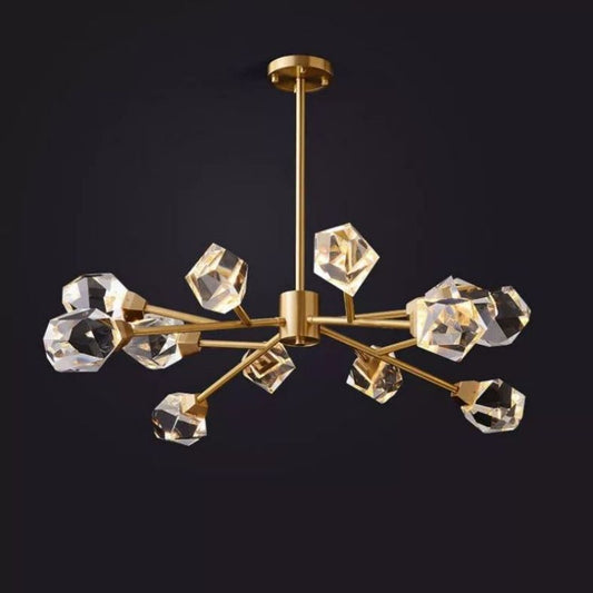 Angelia Faceted Oval Chandelier For Living Room