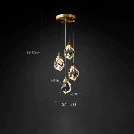 Angelia Faceted Round Pendant For Dining Room