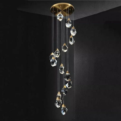 Angelia Faceted Crystal Prisms Chandeliers For Staircase