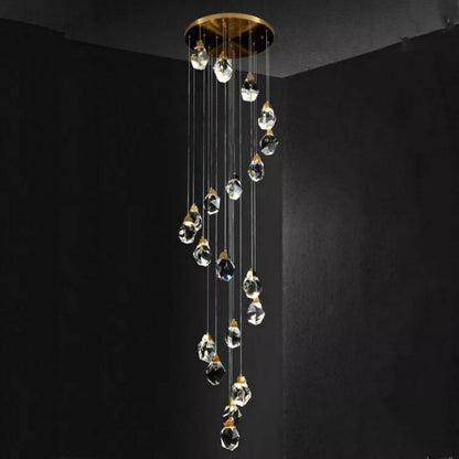 Angelia Faceted Crystal Prisms Chandeliers For Staircase