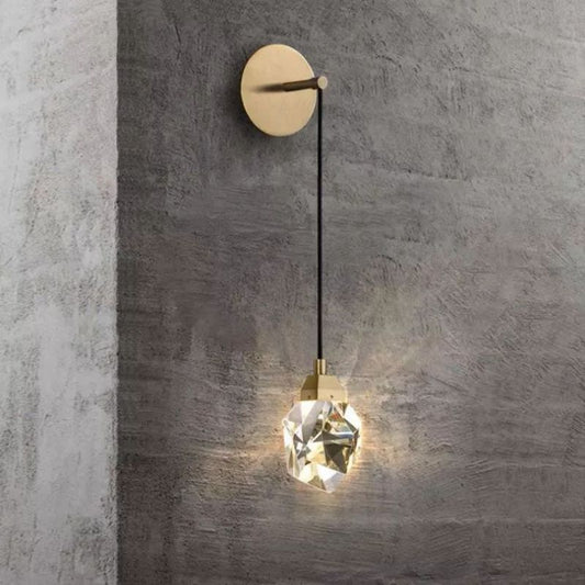 Angelia Faceted Crystal Prisms Wall Sconce (Cord)