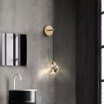 Angelia Faceted Crystal Prisms Wall Sconce (Cord)