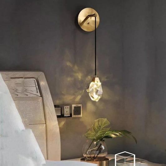 Angelia Faceted Crystal Prisms Wall Sconce (Cord)