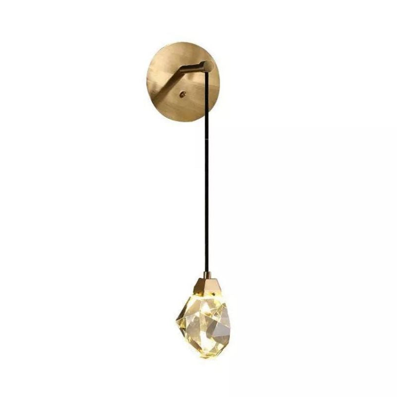 Angelia Faceted Crystal Prisms Wall Sconce (Cord)