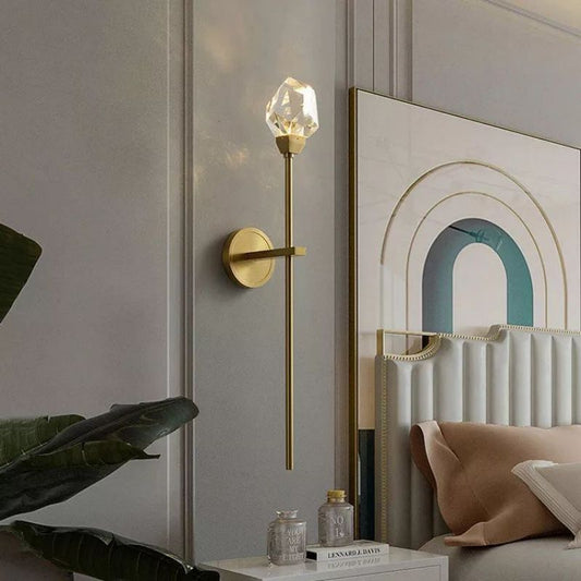 Angelia Faceted Crystal Prisms Wall Sconce (Rod)