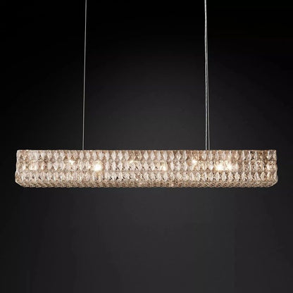 Brilliant Crystal Linear Chandelier 49“W 61”W