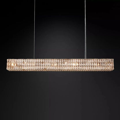 Brilliant Crystal Linear Chandelier 49“W 61”W
