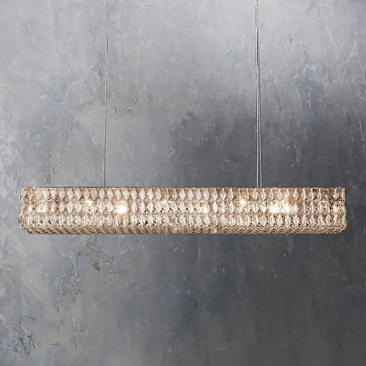 Brilliant Crystal Linear Chandelier 49“W 61”W