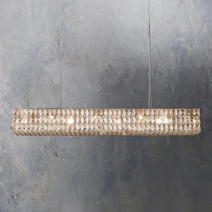 Brilliant Crystal Linear Chandelier 49“W 61”W